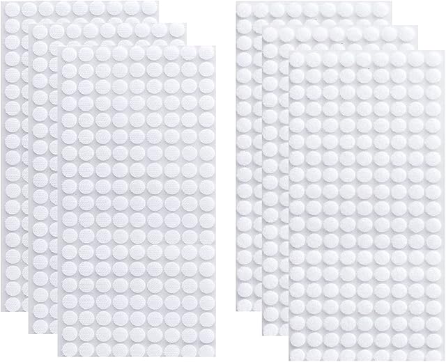Arlent 1008 Pcs 10mm Sticky Back Coins Hook & Loop Self Adhesive dots Tapes (504 Pair)-White