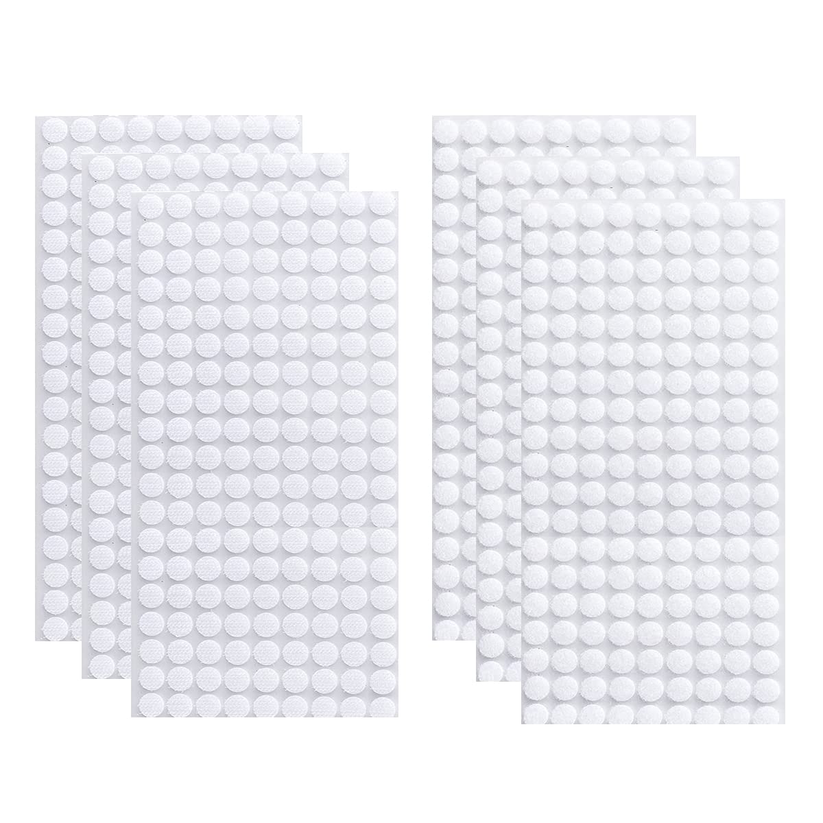 Vkey 1008 Stuks (504 Paar Sets) 1,5 cm Diameter Sticky Back Munten Haak & Loop Zelfklevende Stippen Tapes Sticky Dots 15mm Wit