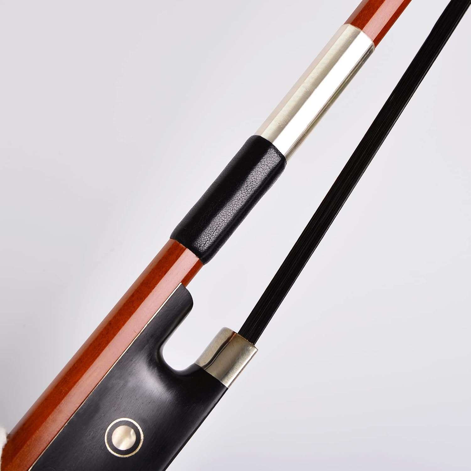 Brazilwood Ebony 1/8 Violin Bow with Natural Horsehair (Black Horse Hair Violin Bow 1/8)