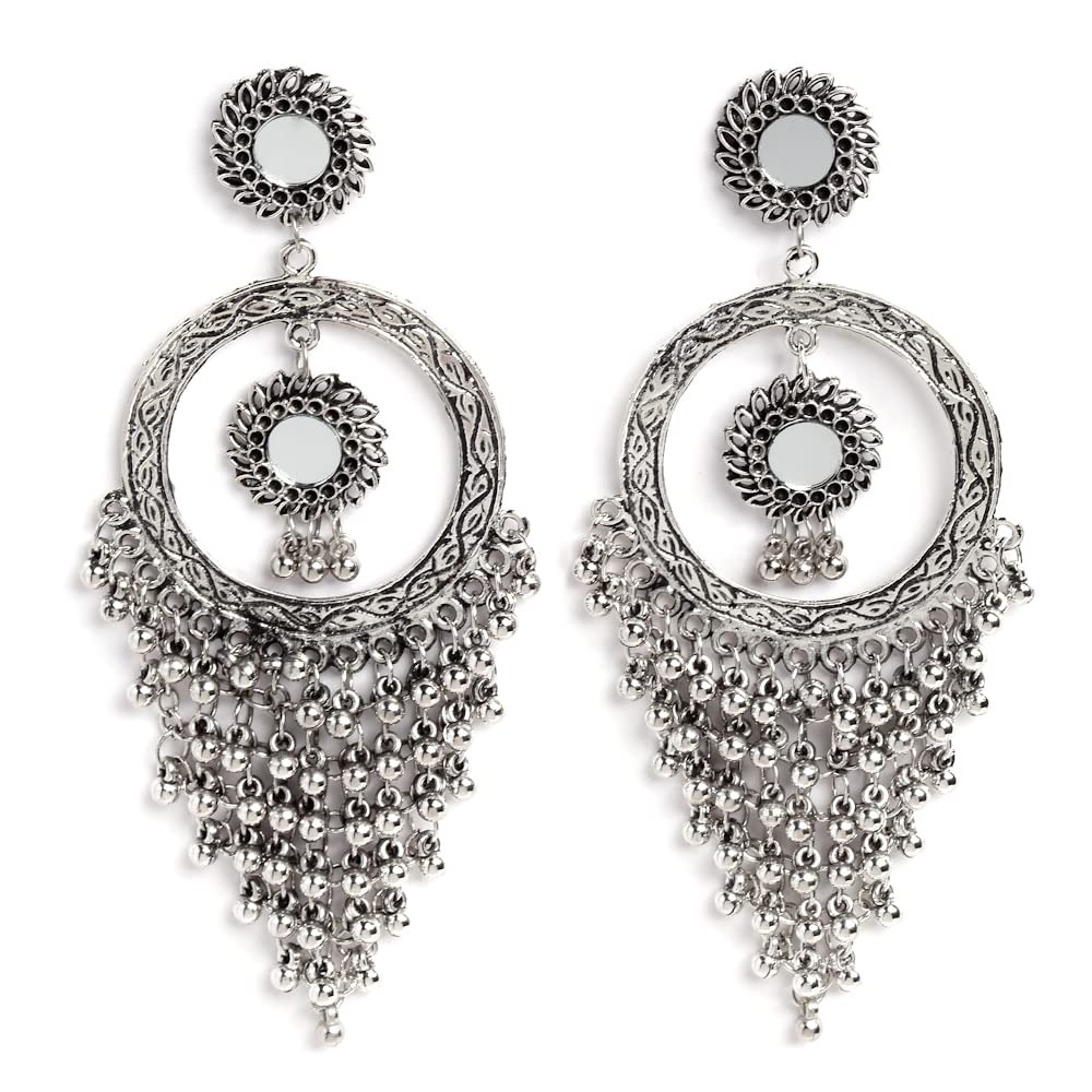 Shining Diva Fashion Latest Stylish Oxidised Long Earrings for Women and Girls (13210er) (B0B9L38YPV) Amazon Price History, Amazon Price Tracker