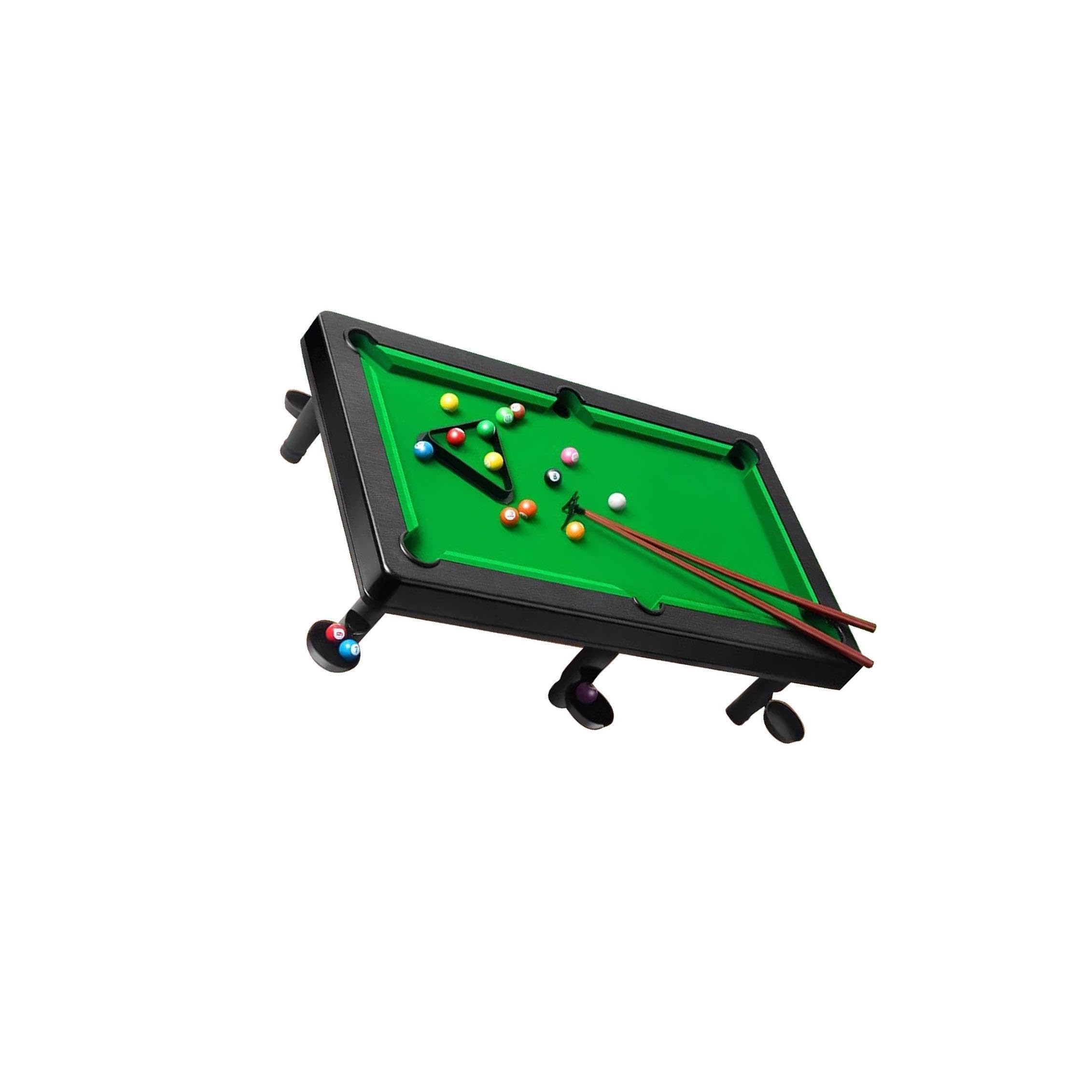 Mini Billard de Table Portable, Jeu de Billard Haut de Gamme, idéal pour s'amuser en Famille Entre Amis (16 Boules, queues de, Triangle). Parfait