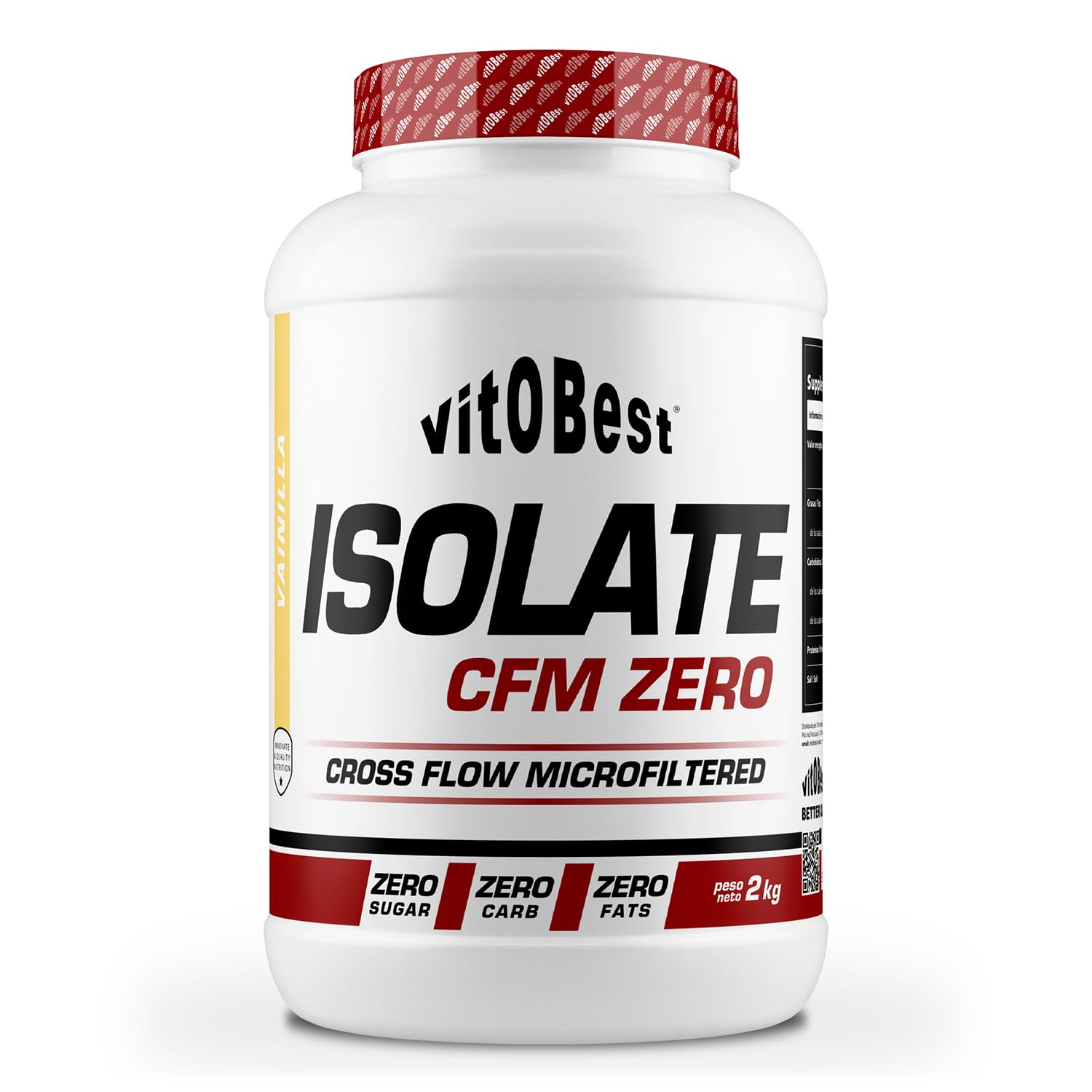VITOBEST | Proteína Isolate CFM Zero | Ayuda a crear y conservar la masa muscular. Ideal para un aislado puro de proteína | Sabor Vainilla - 2 kg