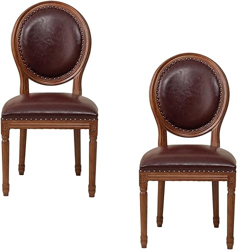 Miniatura 9 de Sillas de comedor de madera para casa de campo, sillas de cocina estilo país francés, silla vintage para sala de estar con respaldo redondo, silla