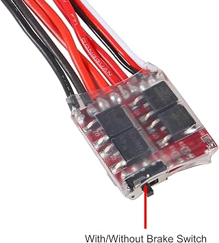 2Pcs 20A Brushed ESC Motor Speed RC 2KHz Forward Reverse Brush Brake 4.8V-8.4V Electric Speed Controller for DIY RC Car Truck Boat Remote Control