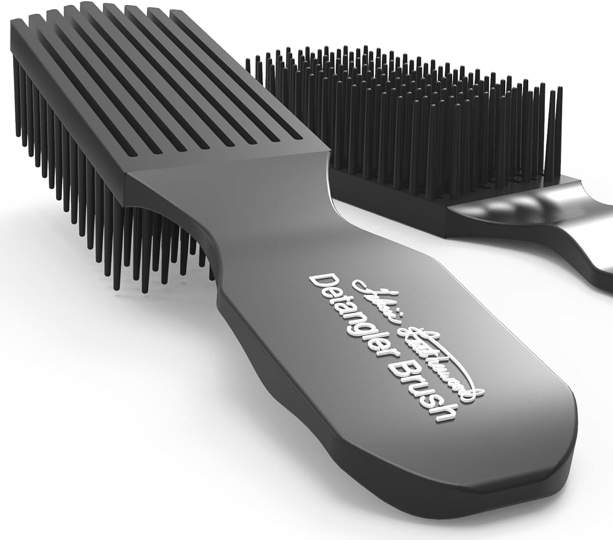 Black Detangler Brush by Felicia Leatherwood - For Kinky, Curly, Wavy 4c or Straight Hair - Tame Your Tangles Smooth Your Coils - Pain Free for All Ages