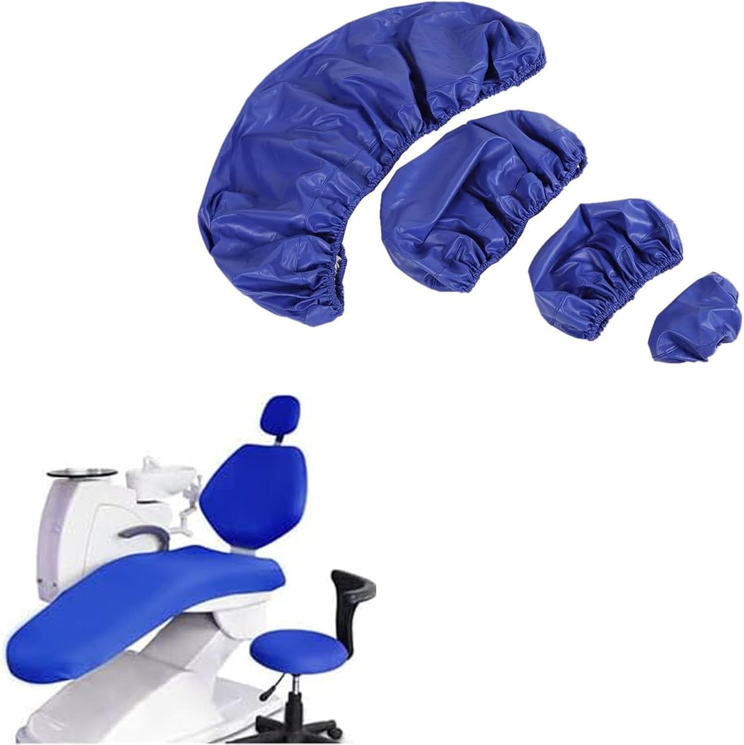 Set of 4 - Protective Full Dental Chair Cover, Waterproof PU Leather Dental Chair Seat Cover, Dental Chair Cover Protective Case Replaces Universal Accessories(Purple)