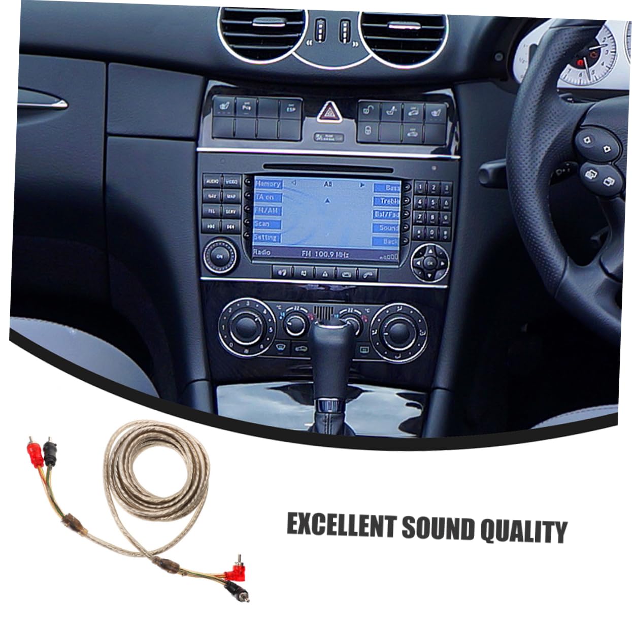 Mikinona 5m Car Amplifier Wiring Kit with RCA to Speaker Cable Adapter Durable Subwoofer Wire for Easy Installation Car Audio Systems Compatibility Sound Quality