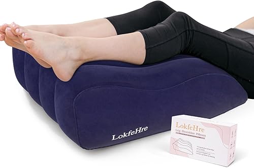LOKFEHRE Almohada de elevación de piernas, almohadas inflables de cuña, almohadas cómodas para las piernas para dormir, almohada de cuña para