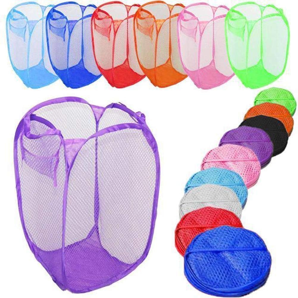 2pcs Collapsible Pop Up Laundry Hamper, Extra Large Mesh Foldable Laundry Basket, for Laundry Room, Bathroom, Kids Room,27.5" x 15.5" x 15.5", 2 Pack (multicolor)