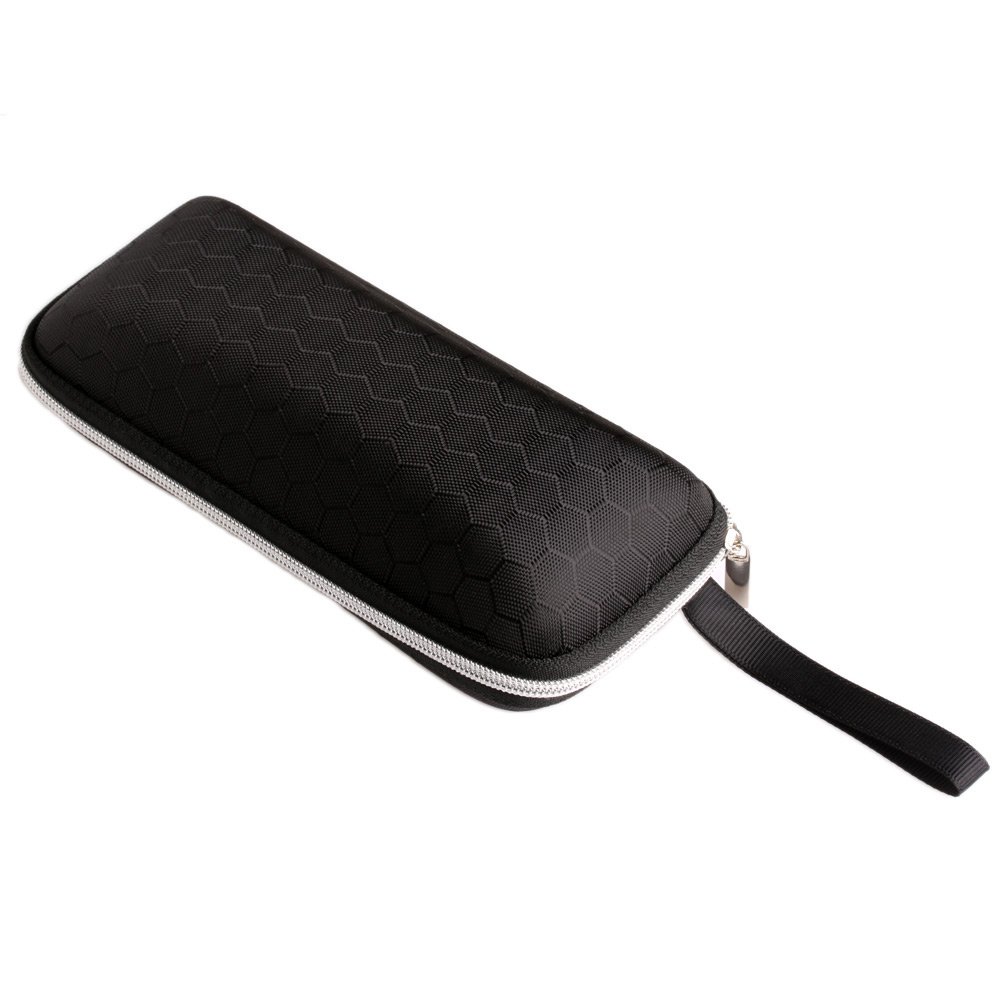Protable Rectangle Zipper Sunglasses Hard Eye Glasses Case Eyewear Protector Box (Black)