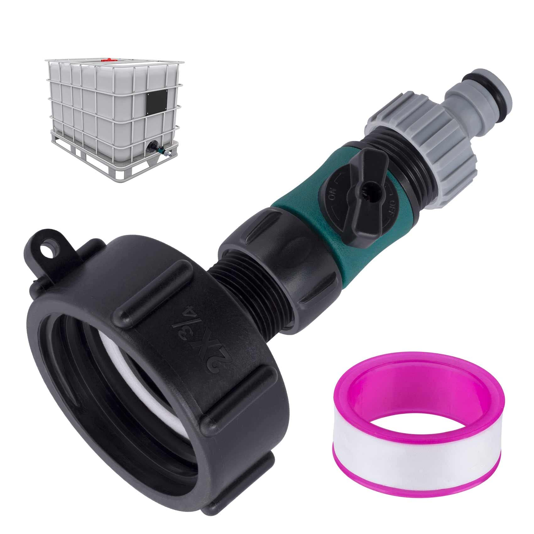 Buy OIIKI IBC Tote Adapter, 2" Fine Thread to 3/4" Male Thread Drain