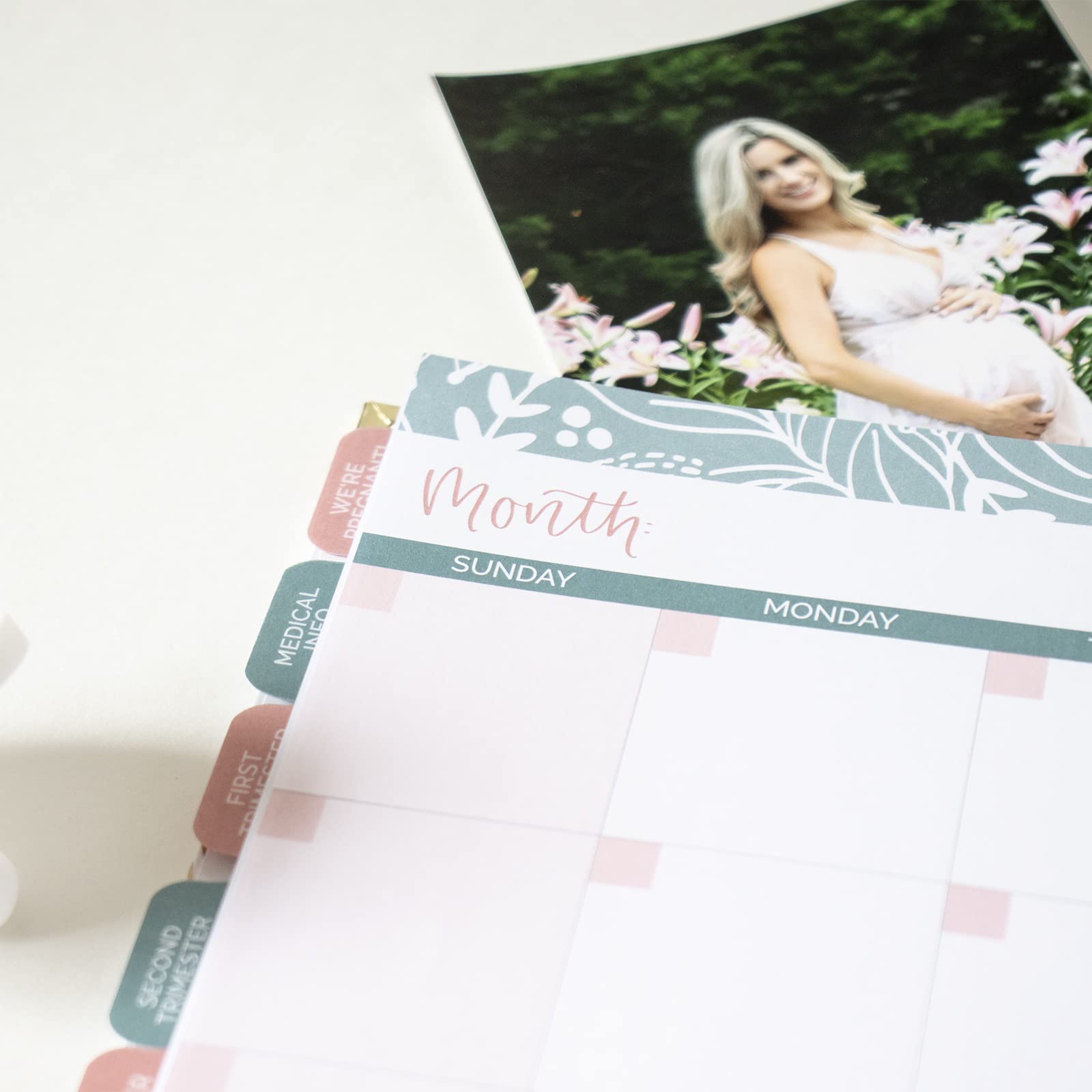 bloom daily planners Nowy kalendarz ciążowy i na pierwszy rok dziecka, planer i pamiętnik z naklejkami, twarda okładka, organizer, do scrapbookingu, bez daty, 20 x 25 cm, The Story of You