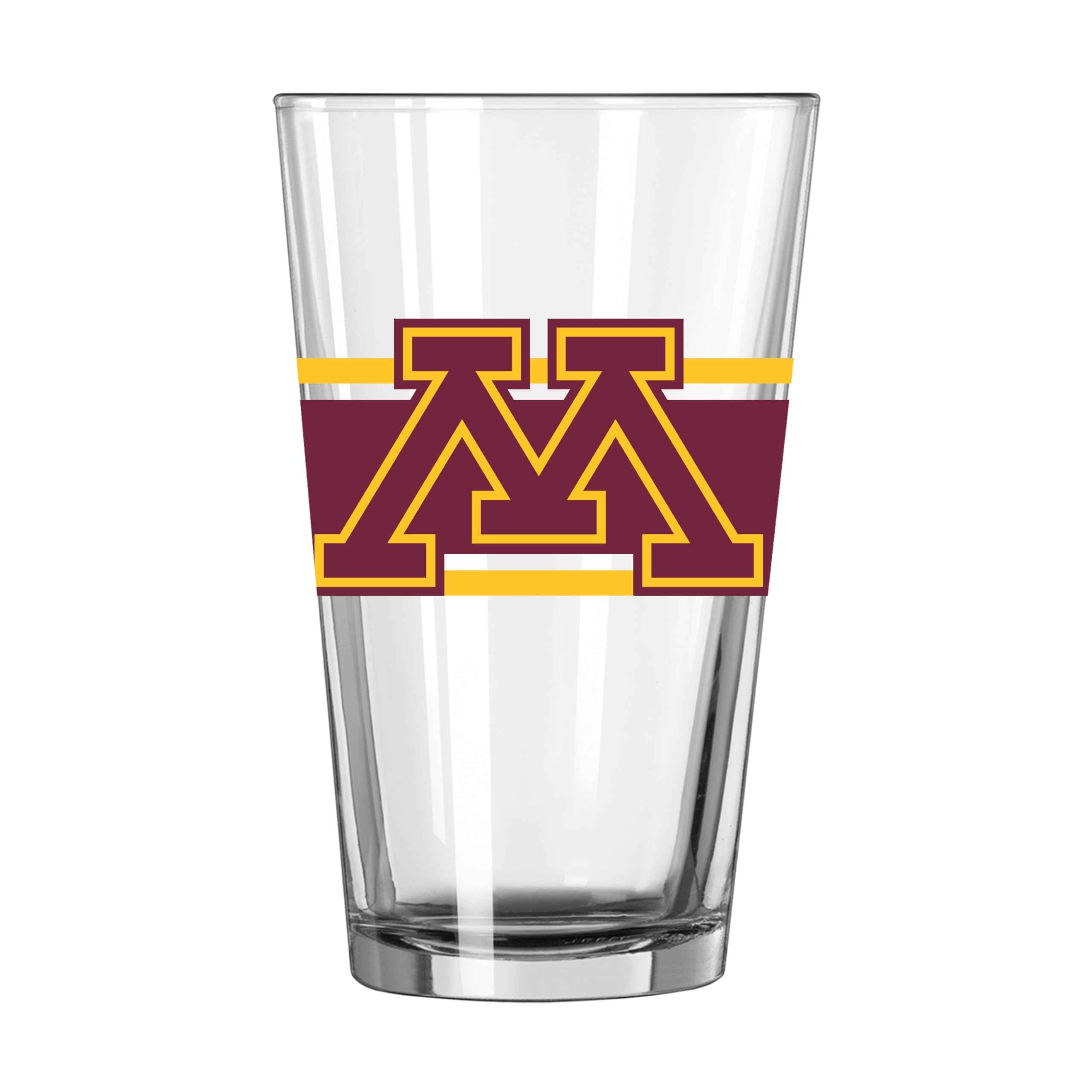 Logo Brands NCAA 16 oz Pint Glass - Durable Glass With Bold Team Color– Chip-Resistant Rim Drinkware For Fans, Tailgates, Home Bars &amp; Everyday Use