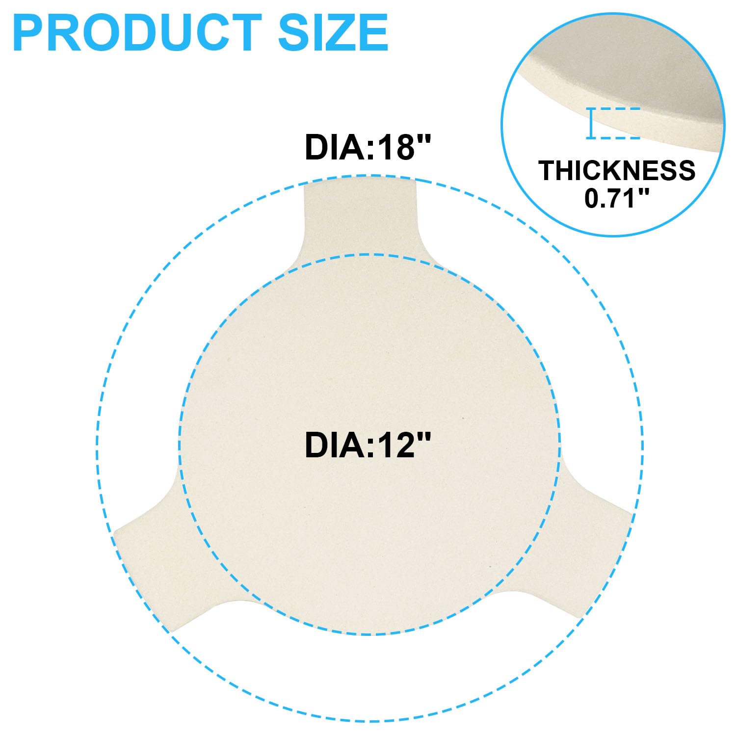 TAILGRILLER Heat Deflector, Plate Setter for Big Green Egg Large, Heat Deflector Conveggtor, Smoking Stone, Pizza Stone for 18