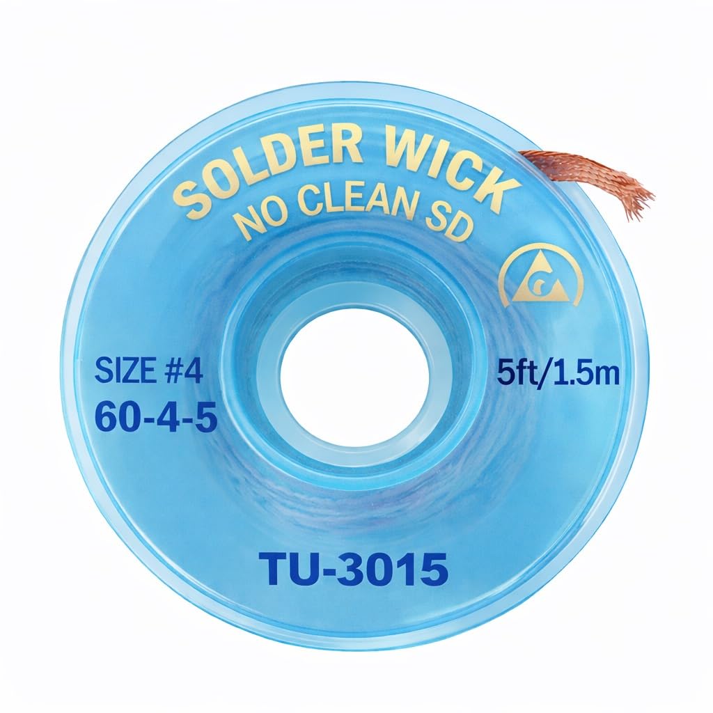 SCHOFIC 5 Feet 3MM BGA Desoldering Wick/Desolder Remover Wick Braid/Soldering Accessory Metal Color Tin (1)