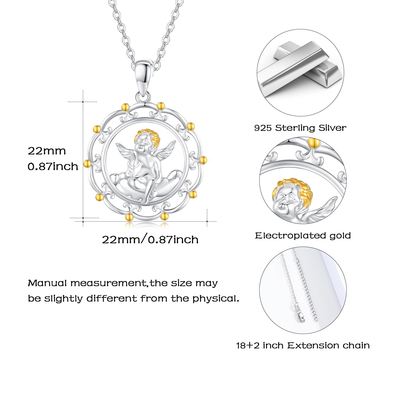 Schutzengel Kette 925 Silber Engel Anhänger Halskette Mädchen Geburtstag Geschenke Für Frauen Mädchen Kinder