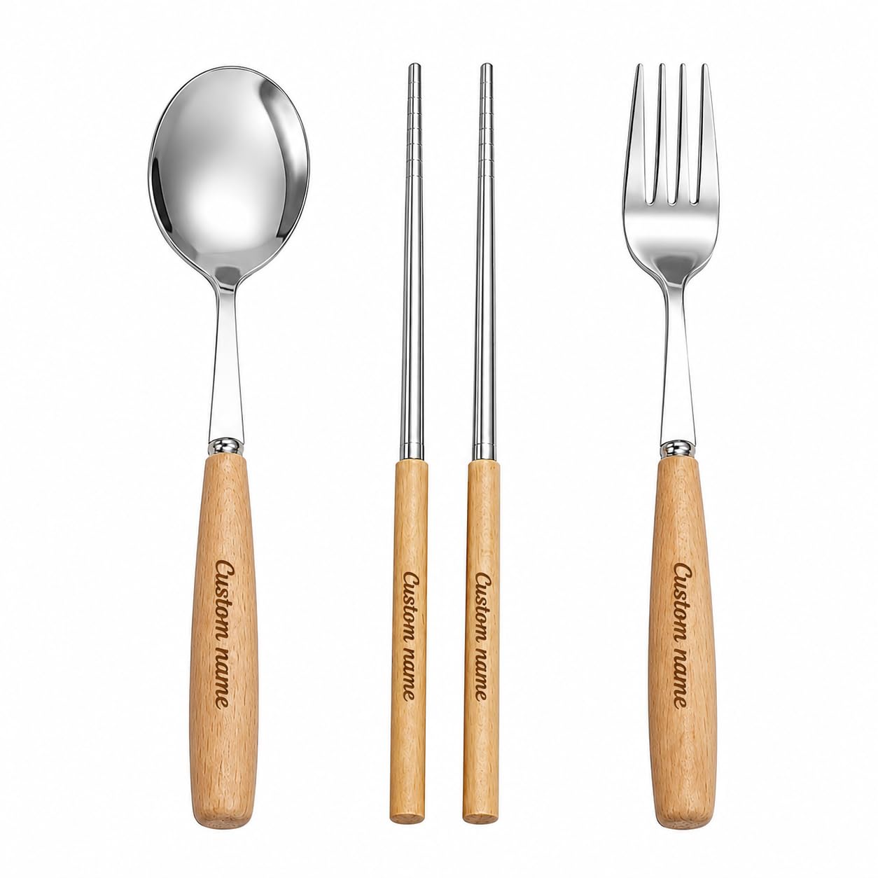 Personalisiertes Löffel-Gabel-Set, Graviert für Kinder und Erwachsene | personalisiertes Besteck,gravierter Löffel,gravierte Gabel,Kinderbesteck,Geschenk personalisiert,Essbesteck