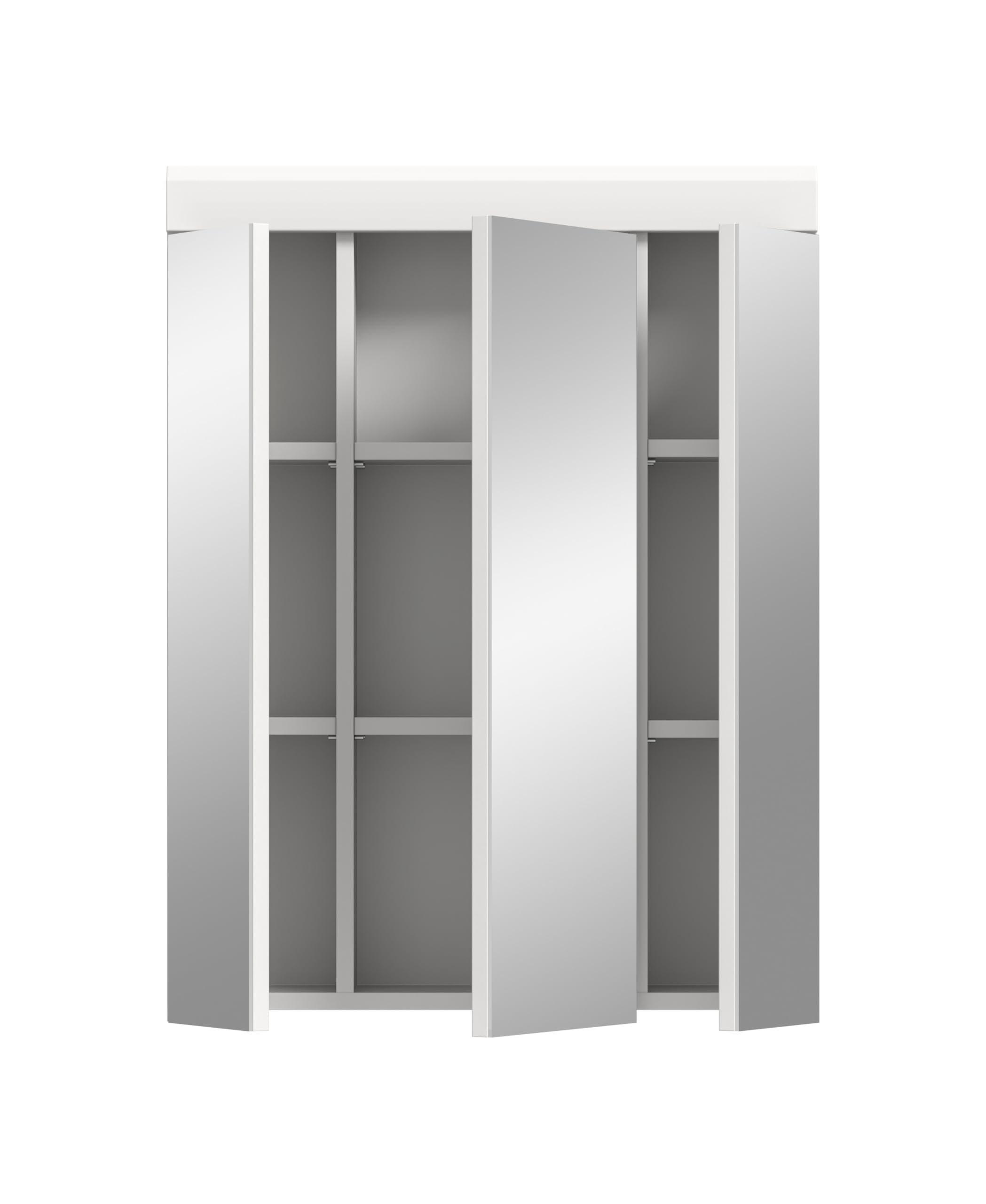 xonox.home Bad Scout X06A9725 Spiegelschrank Spiegel Medizinschrank in weiß Nachbildung und weiß Hochglanz tiefzieh – Bild 3
