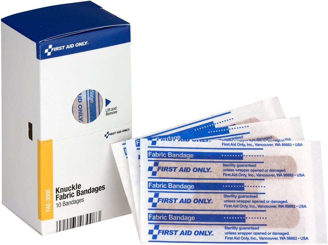 First Aid Only Knuckle Fabric Bandages, 10 Count