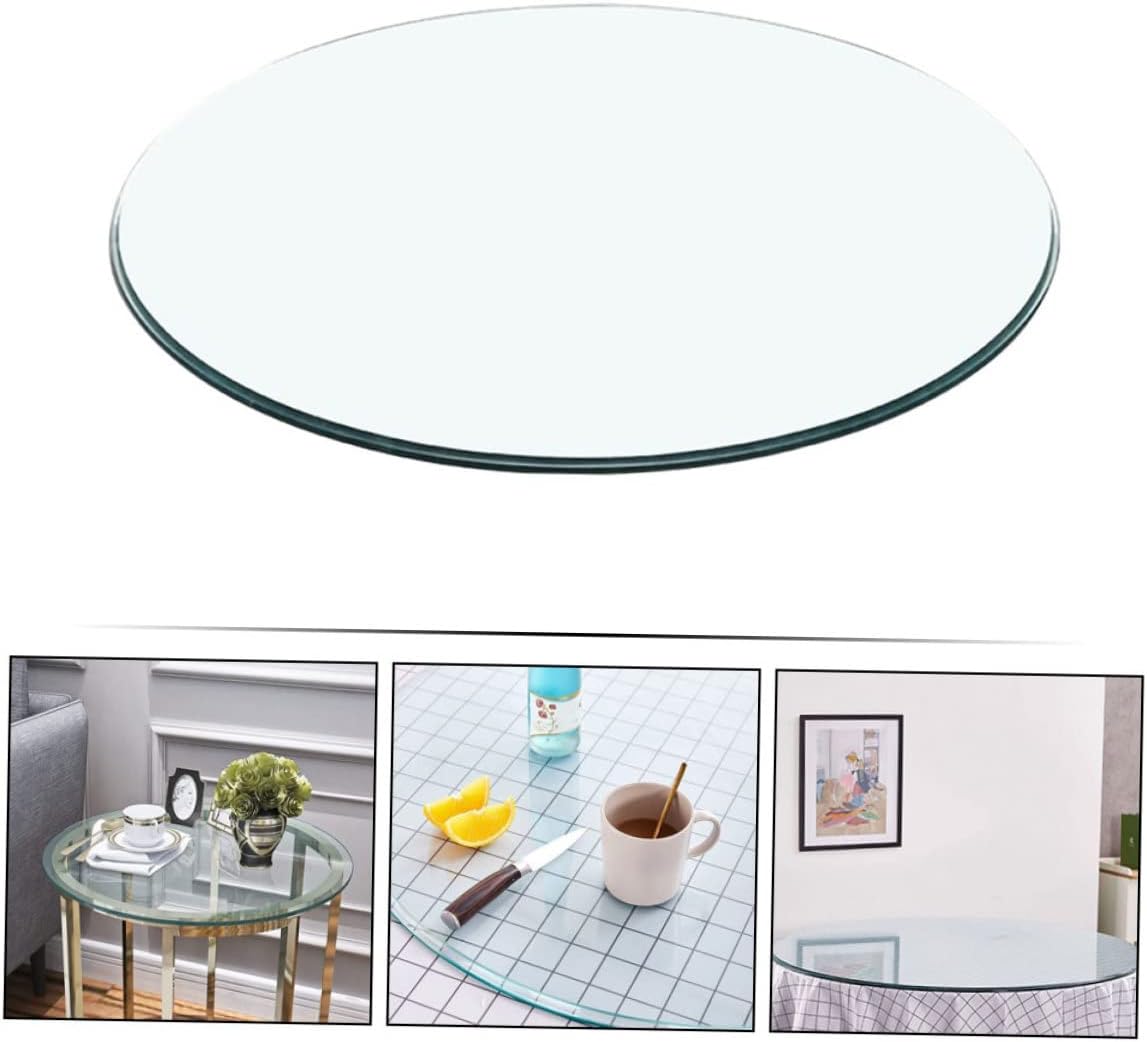 BESTOYARD Thickened Tempered Glass for Tea Table Round Smooth Edges Easy to Clean Home Glass Table Top