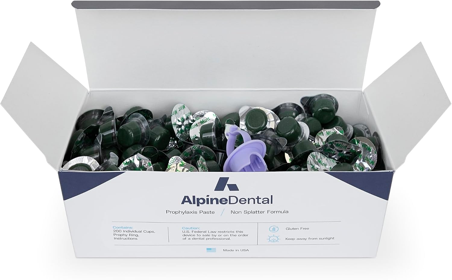 Alpine Blanc Tooth Polish Cups, Assorted Flavored - Professional Teeth Polishing Paste for a Smooth, Fresh Dental, Clean Feel - 200 Count