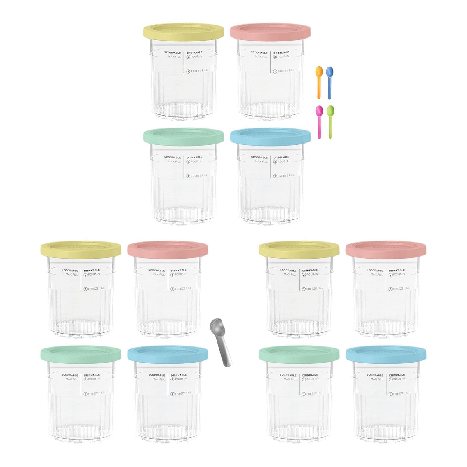 CALANDIS™ 4 Pieces 24 Ounce Ice Cream Pints and Lids for NC501 Tubs for Household Cafe 4 Plastic Scoops | Ice Cream Makers | Small Kitchen Appliances | Kitchen, Dining & Bar-image-12