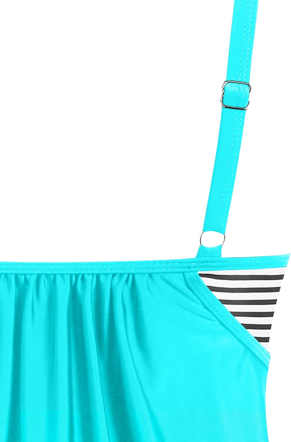 ZAFUL Womens Tankini Tops Blouson Tummy Control Swim Top Loose Fit Bathing Suit Top No Bottom - Image 5