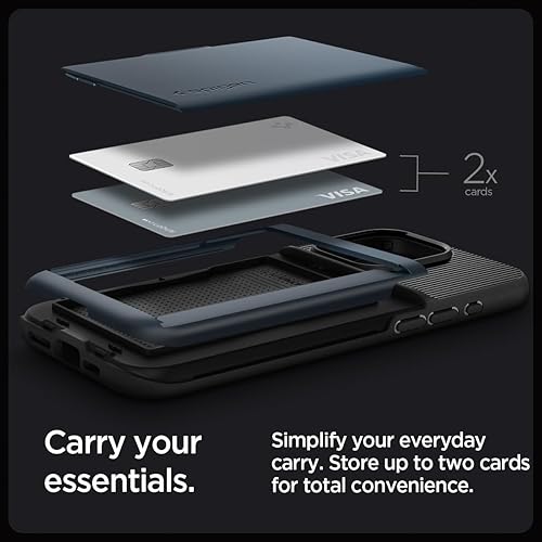 Miniatura 10 de Spigen Slim Armor CS - Funda diseñada para iPhone 15 Pro Max (2023), protección de grado militar tarjetero - oro rosa