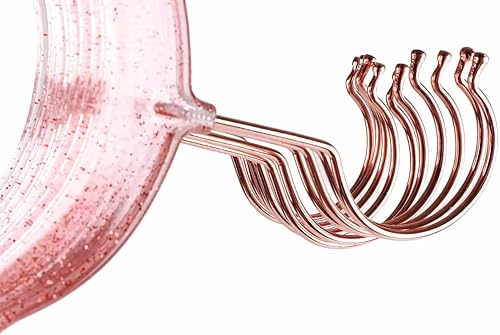 Miniatura 3 de Perchas de ropa, triángulos resistentes que ahorran espacio con purpurina transparente de cristal sin costuras, percheros esenciales para el hogar