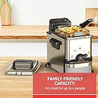 Vista 5 de T-fal Compact EZ Clean Stainless Steel Deep Fryer with Basket for Home Use, 1.8 Liter Oil and 1.7 Pound Food Capacity, 1200 Watts, Easy Clean Temp