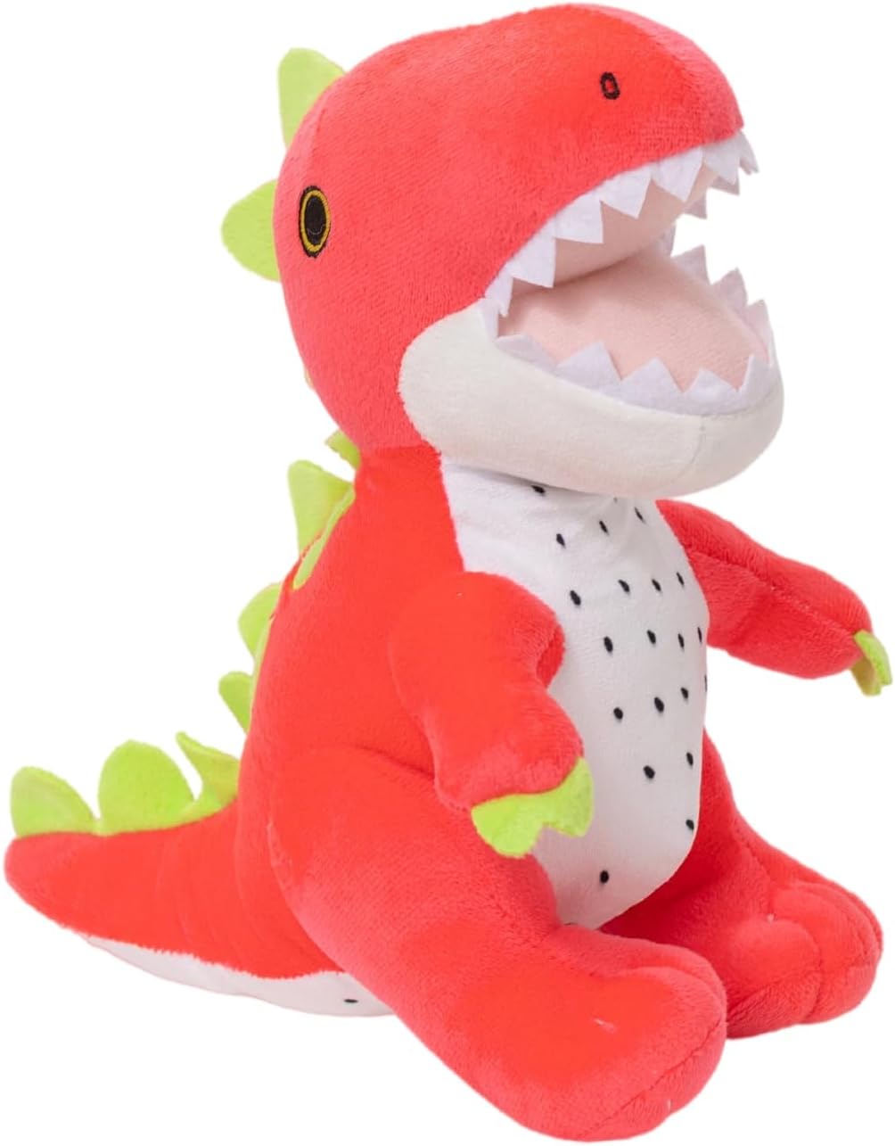 11" Pitaya T-Rex Plush Toy, Cute Pink Dinosaur Stuffed Animal with Fruit Design, Soft Red Tyrannosaurus Plush Doll for Kids Girls Boys, Creative Present for Birthday Christmas