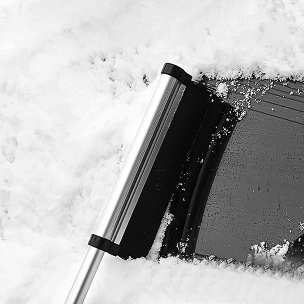XMING Raspador de Hielo de Nieve Flexible de vehículos de automóvil, Cepillo de Nieve, Sweep Pala Herramienta de Limpieza de Nieve, con Cepillo de Nylon, for automóvil eléctrico, Bicicletas