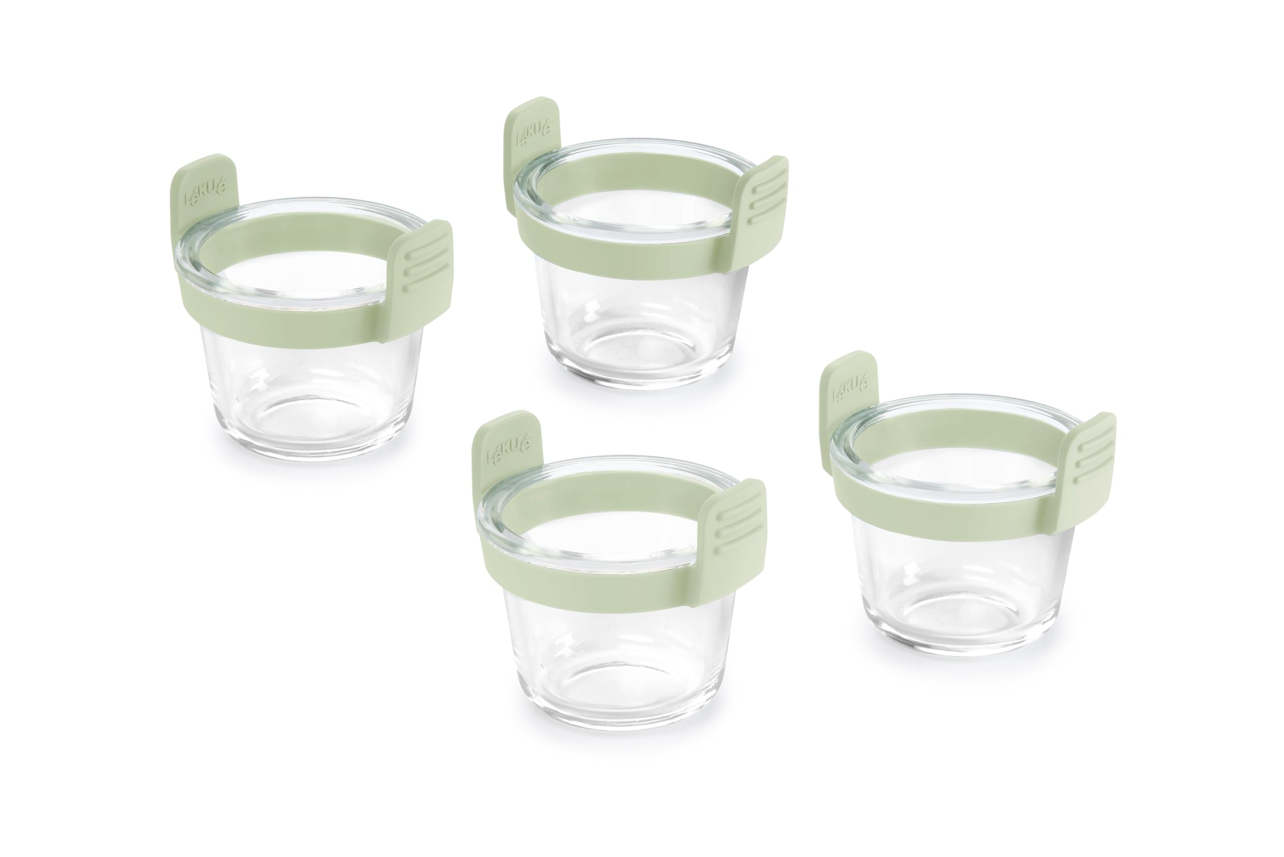 Lékué Mini vasos de vidrio transparente para Air Fryer, Set de 4