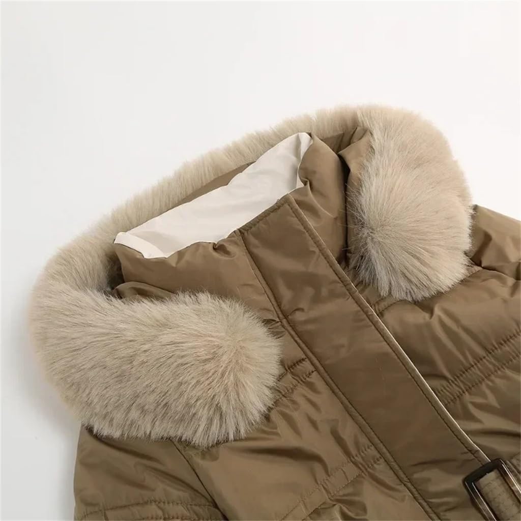 Women's Winter Coat Warm Long Collar Hooded Jacket Padded Clothing