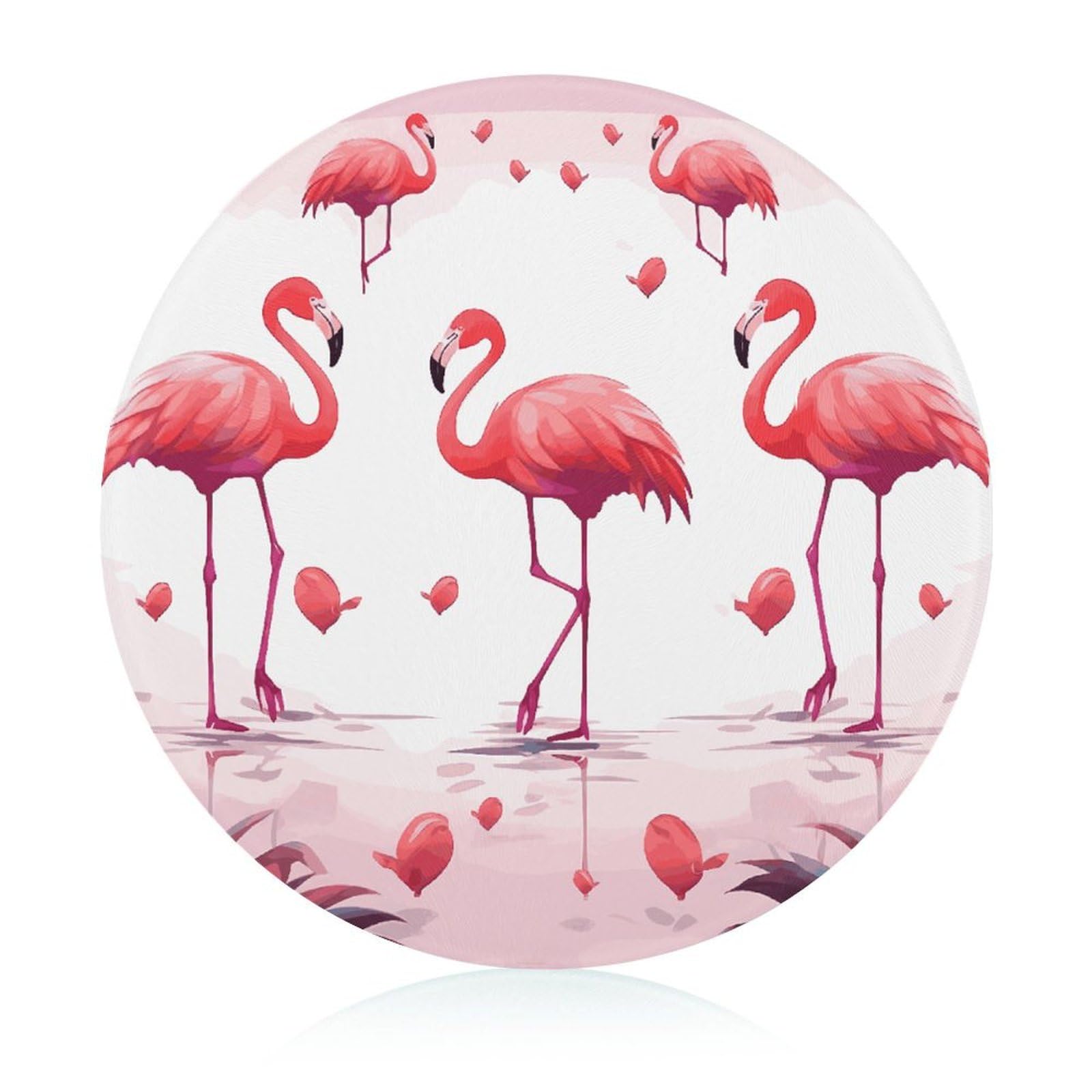 Bloc à découper en verre flamants roses pour présentation de charcuterie
