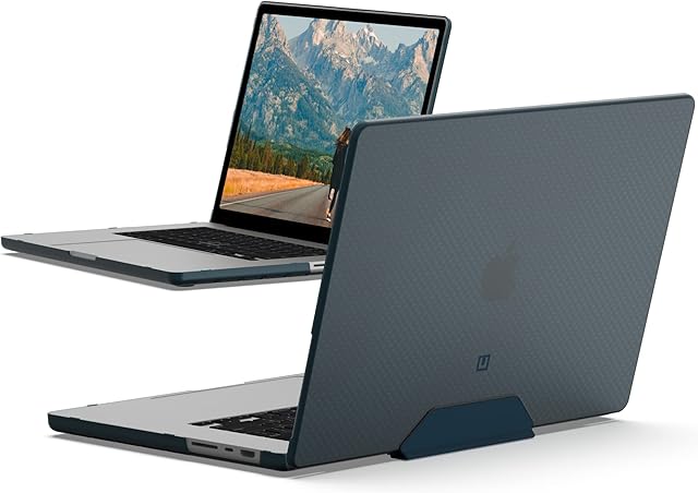 [U] by UAG Designed for MacBook Pro 16" Case 2023 A2780 M2 Pro/Max 2021 A2485 M1 Pro/Max Chip Lightweight Scratch Resistant Shell Touch ID DOT Protective Laptop Cover, Translucent Deep Ocean Blue