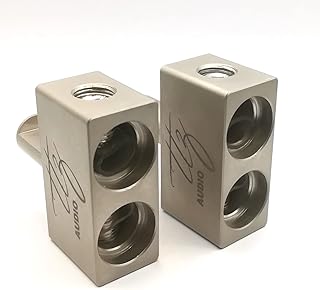 Dual 2/0 Gauge to 1/0 Gauge Amp Input Reducers (Pair) for Easy Car Audio Amplifier Competition Amp Installation