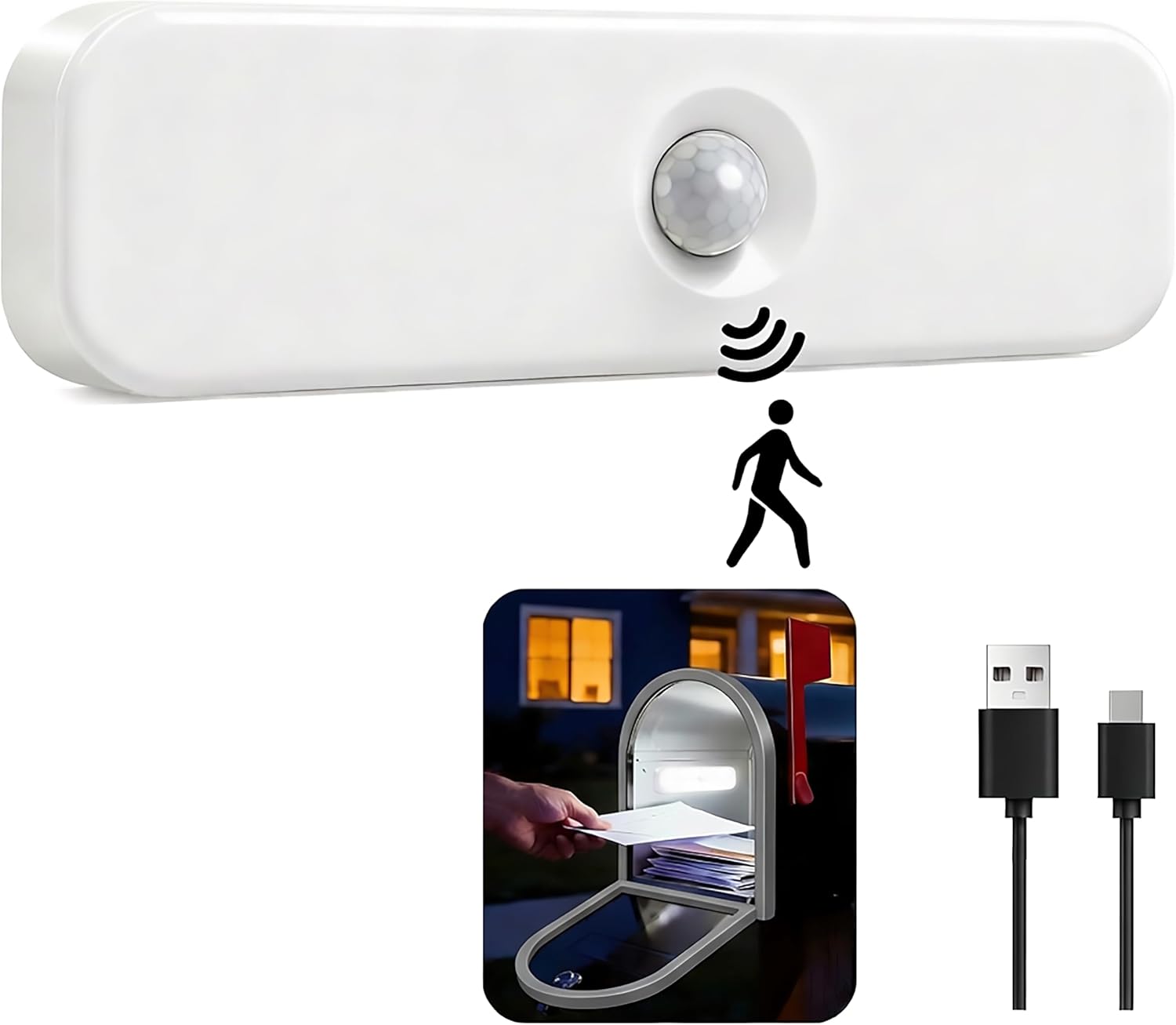 Rechargeable Mailbox Light, Wireless Motion Sensor Mailbox Lights, Magnetic LED Lights for Ring Mailboxes Lighting Decoration, Postbox Mailboxes & Accessories