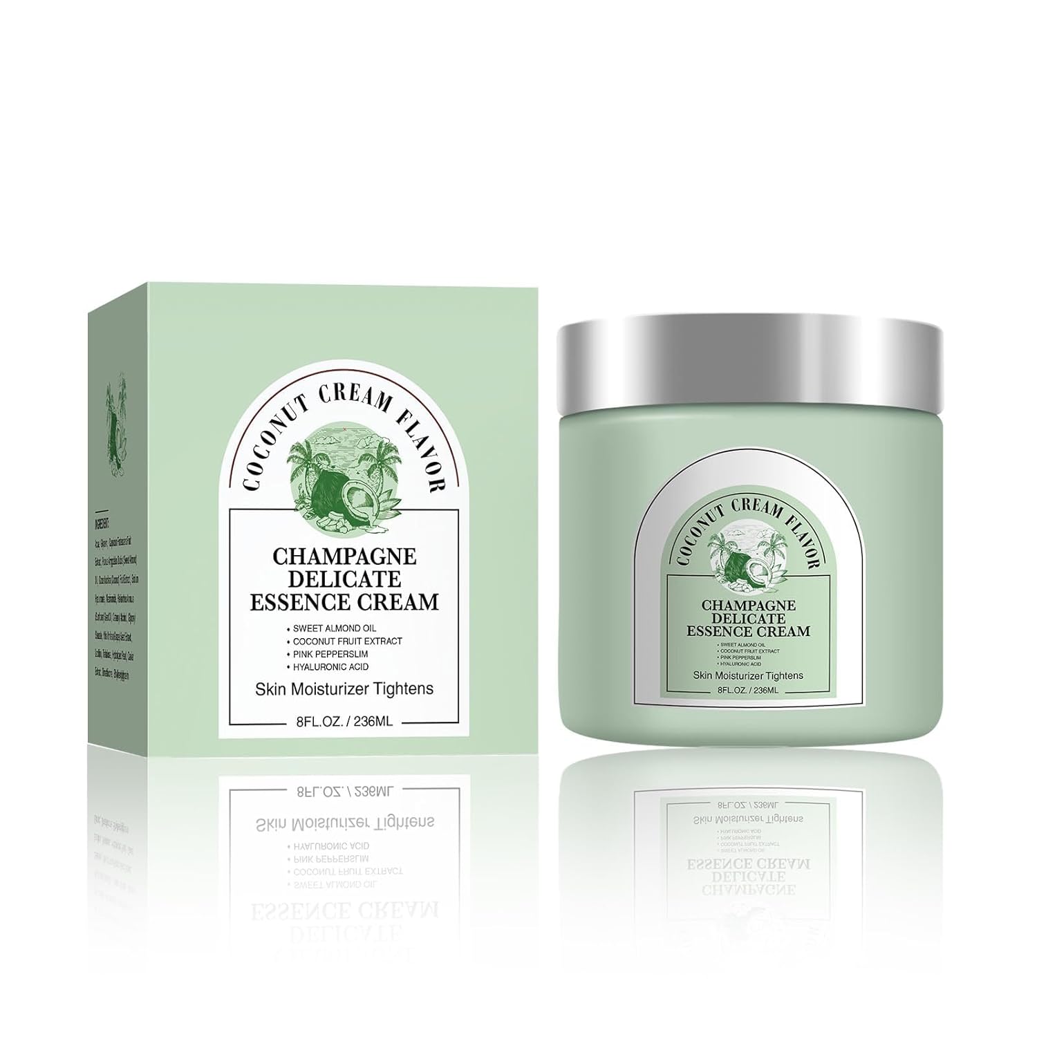 Champagne Lift Body Cream – Visibly Smooth Wrinkles & Dry, Fragile Skin | Firming Hydrating Body Cream For Face, Chest, Arms, Knees | Restores Youthful Glow | 8 Fl Oz (8 floz, Coconut)