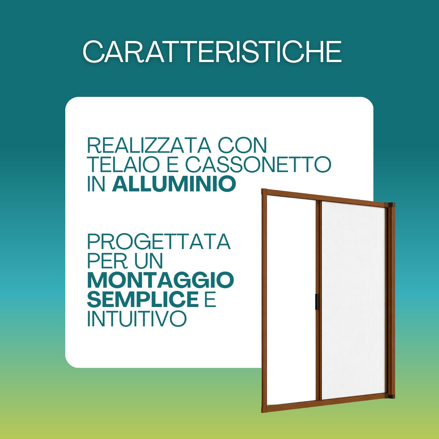 Paluplus Zanzariera Laterale a Rullo per Porta, Misura 150x250 cm, Tenda Riducibile con Struttura in Alluminio e Chiusura a Gancio, Montaggio veloce, per zanzare e insetti -3719F -8,1 (Marrone)