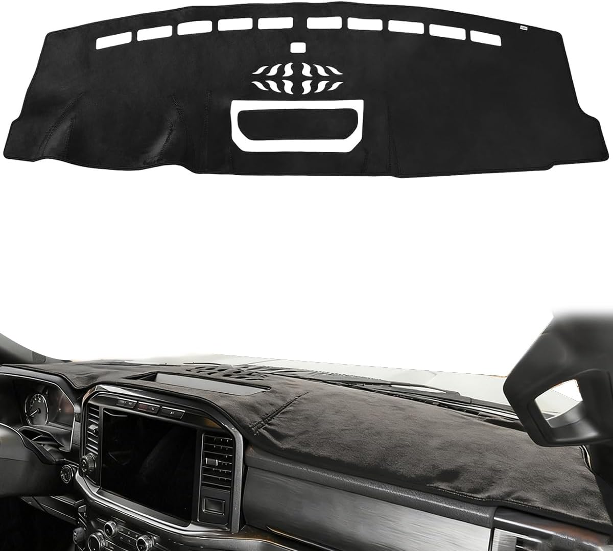 Dashboard Cover Mat for Ford F150 2025-2021 [Only for 8-inch Touch Screen Dashboard ] Car Interior Dash Protector Cover Anti-Slip Mat Pad for Truck F-150 2025 2024 2023 2022 2021 Accessories
