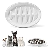 Gamelle pour chat - Anti-Gulping Puzzle - Design arête de poisson...