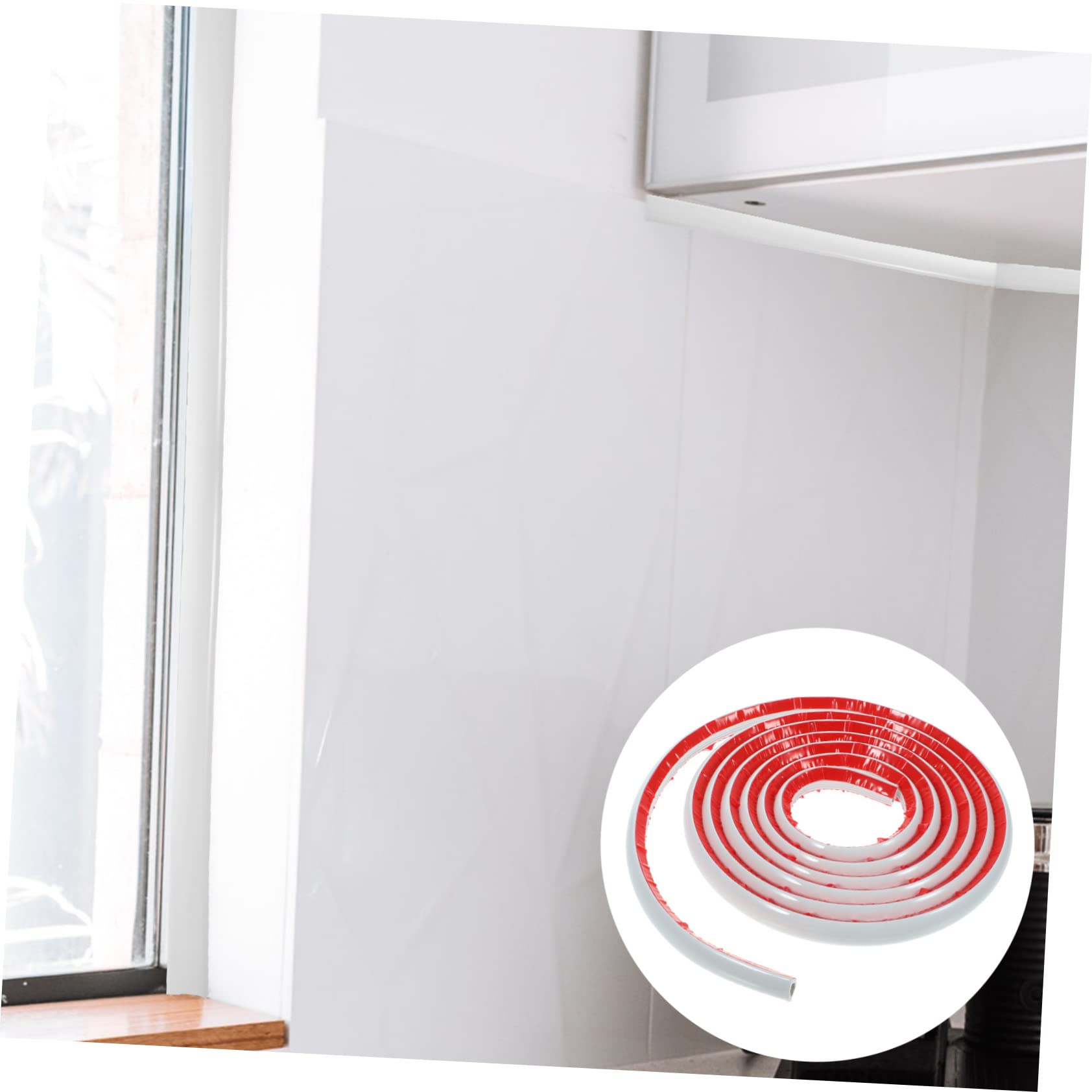 Homoyoyo Moldura Autoadhesiva de Pvc Blanco para Esquina de Pared y Borde de Gabinete, Flexible y Fácil de Cortar, Decoración Interior