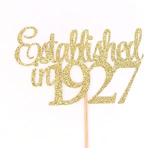 Atelier Elegance Established in 1927 Cake Topper, 95th Birthday Cake Topper, 95th Anniversary Topper