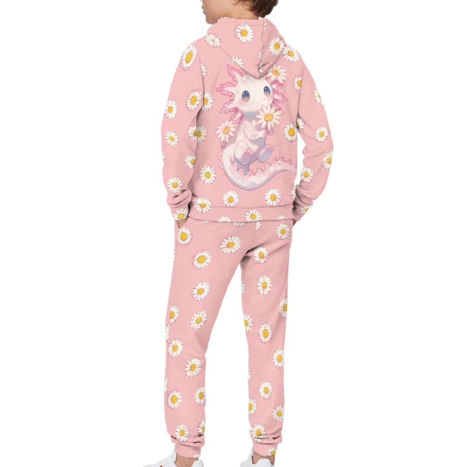 2-częściowy dziewczęcy dres z kapturem, bluza i spodnie dresowe, zestaw dresowy dla dziewcząt, jesienne stroje, odzież do biegania