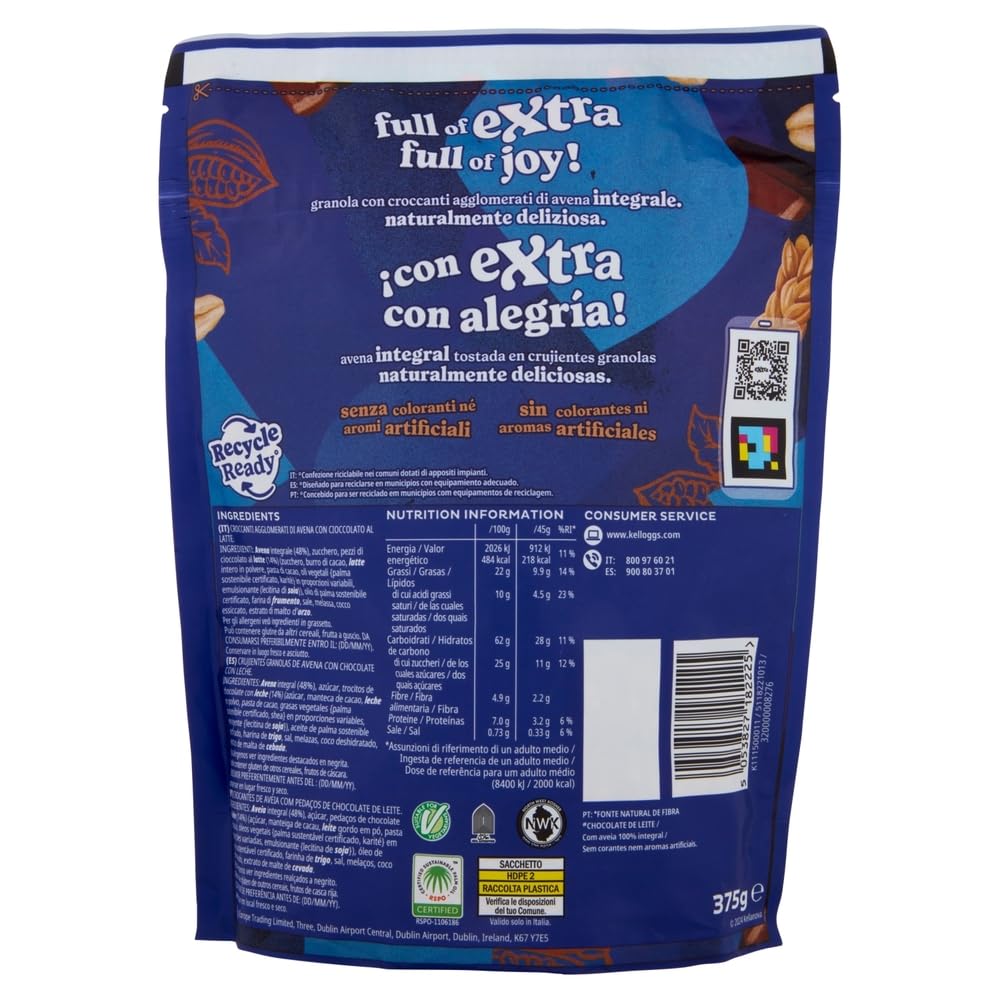 Italian Gourmet Granola mit Milchschokolade 12x375g, 4,5kg + Polpa