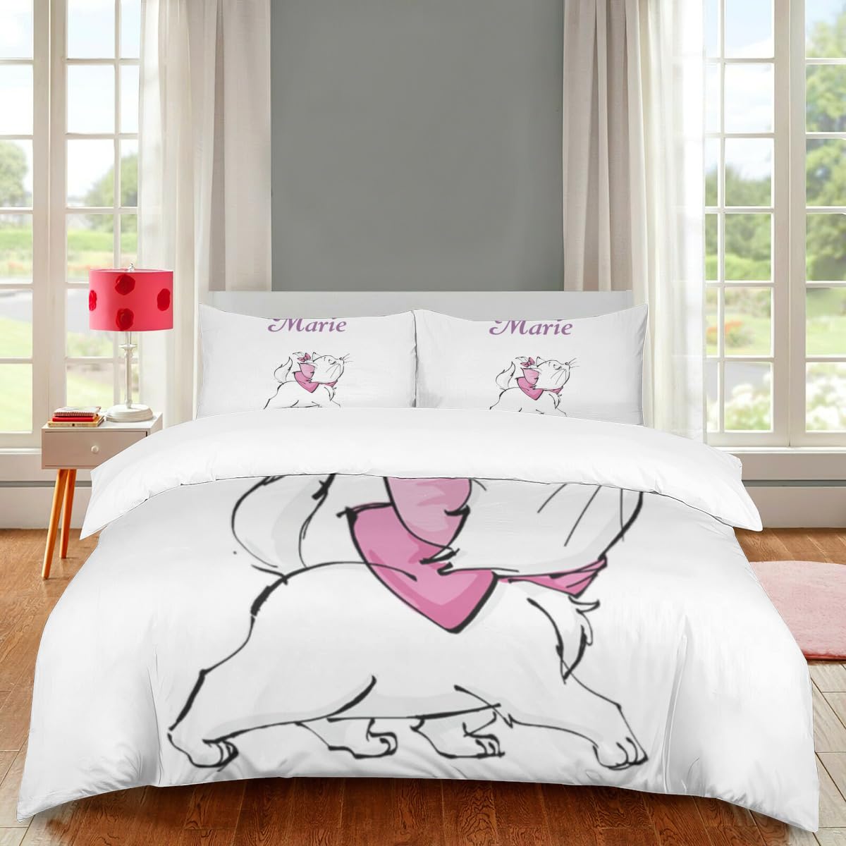 Amazon｜猫柄 マリーちゃん 寝具カバーセット 布団カバーセット 布団