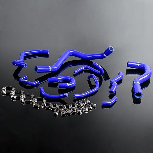 PIT66 Kit de manguera de radiador de silicona, compatible con Honda CivicCRX EE EFCR-X BaseDXHFSi Blue 1988-1991 con abrazaderas