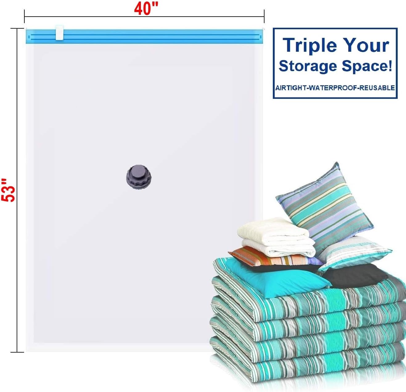 50 PACK Huge 52x40in (130x100cm) Vacuum Seal Moving Storage Bag Space Saver Jumbo size Wholesale Deal
