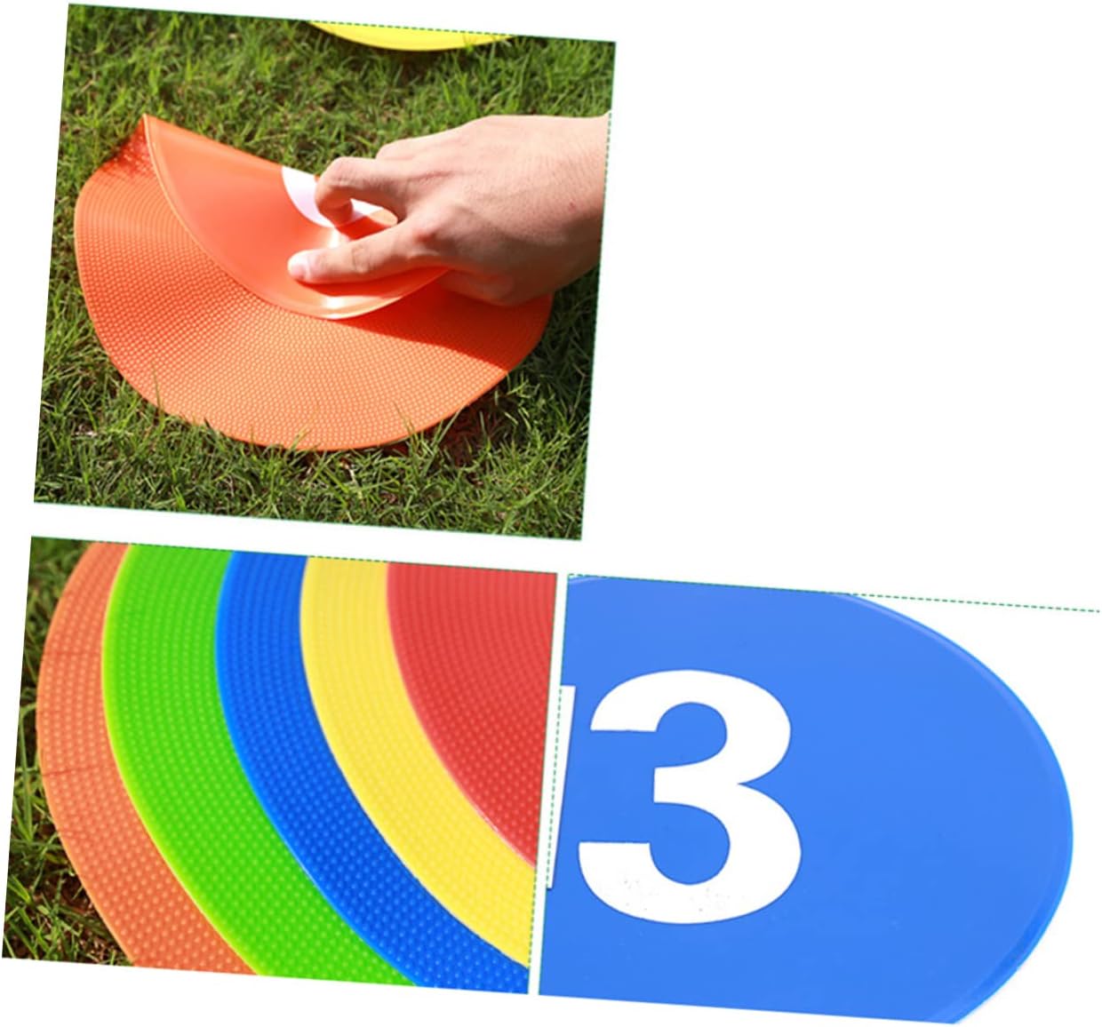 VANZACK 10pcs Soccer Training Spot Markers Durable Football Supplies for Agility Drills and Sports Activities Design Non-Slip Base